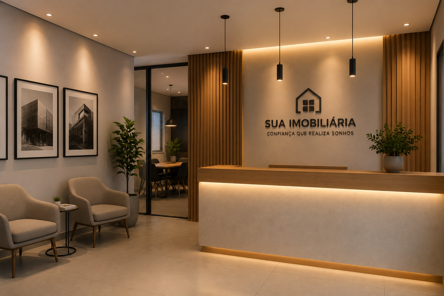 Recepção de imobiliária moderna